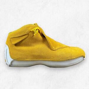 Nike Air Jordan 18 Retro Ochre Yellow Suede Men's 8.5 Sneakers‎ AA2494-701
